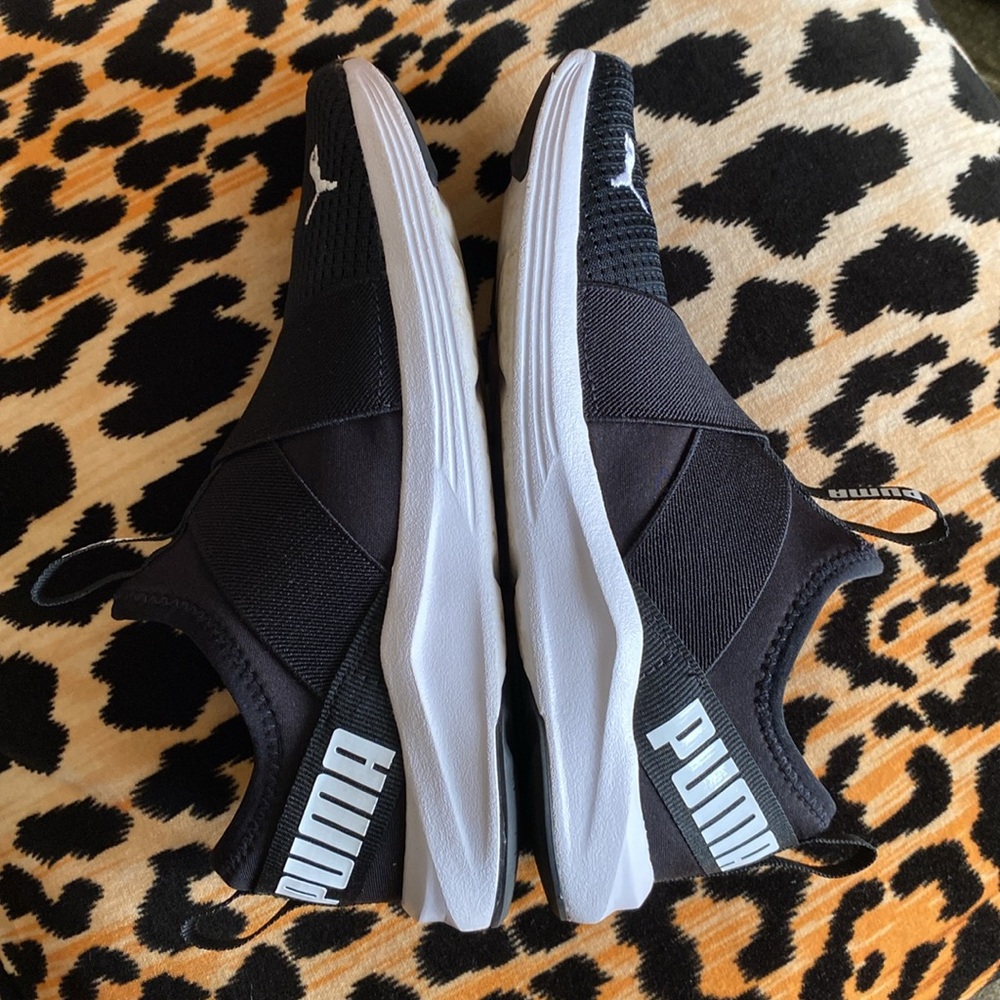 Puma Black Perforated Patterned Pull-On Sneakers,… - image 4